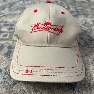 Budweiser Beige Cap with Red Logo